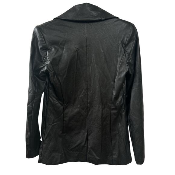 Naked Wardrobe Faux Leather Blazer In Black Size Small Gently Used Quiet Luxury - Picture 4 of 6